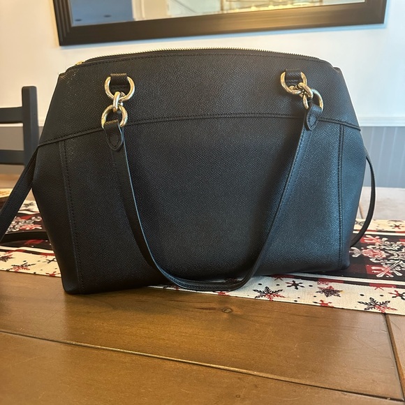 Coach black structured shoulder bag with crossbody strap work bag - Picture 2 of 6